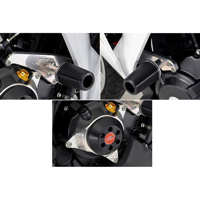 アグラス CBR250R レーシングスライダー 3点SET 50φ クラッチ カラー ジュラコン/ホワイト タイプ ロゴ有 AGRAS