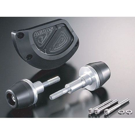 アグラス GSX-R1000 レーシングスライダー 3点SET B カラー ジュラコン/ホワイト タイプ ロゴ無 AGRAS