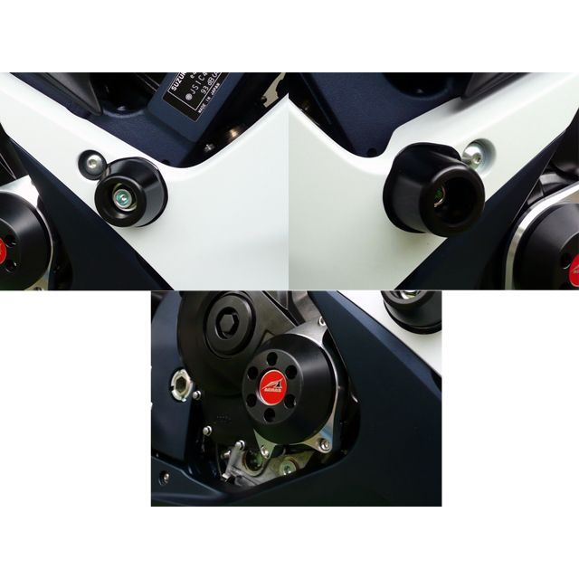アグラス GSX-R600/750 レーシングスライダー 3点SET クラッチ カラー ジュラコン/ホワイト タイプ ロゴ無 AGRAS