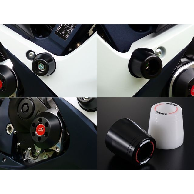 アグラス GSX-R600/750 レーシングスライダー 3点SET クラッチ カラー ジュラコン/ブラック タイプ ロゴ有 AGRAS