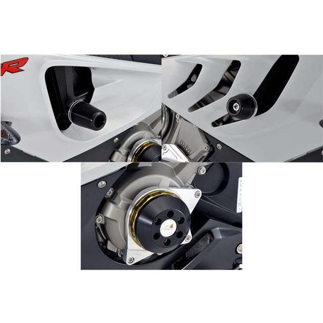 アグラス S1000RR レーシングスライダー 3点SET フレーム＋ジェネレーターA カラー チタン/ブラック タイプ ロゴ無 AGRAS