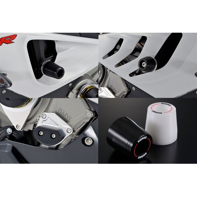 アグラス S1000RR レーシングスライダー 3点SET フレーム＋クランクA カラー ジュラコン/ブラック タイプ ロゴ有 AGRAS