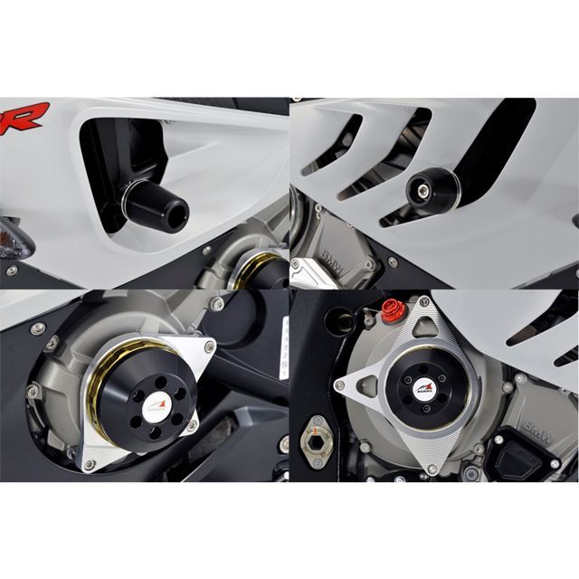 アグラス S1000RR レーシングスライダー 4点SET フレーム＋ジェネレーターA＋クラッチ カラー チタン/ブラック タイプ ロゴ有 AGRAS