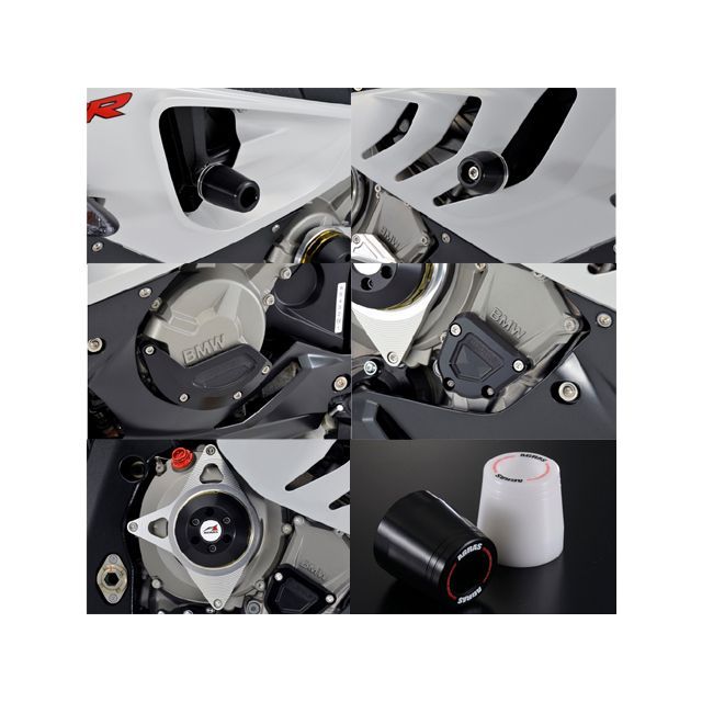 アグラス S1000RR レーシングスライダー 5点SET フレーム＋ジェネレーターB＋クランクB＋クラッチ カラー シルバー/ホワイト タイプ ロ…の通販は