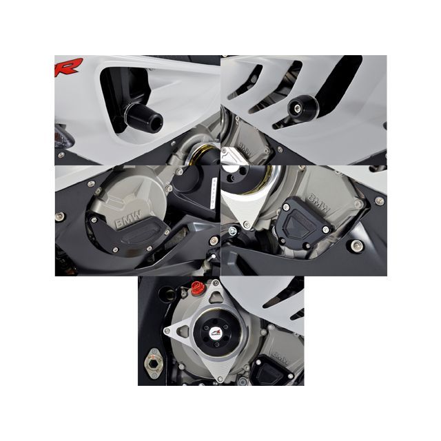 アグラス S1000RR レーシングスライダー 5点SET フレーム＋ジェネレーターB＋クランクB＋クラッチ カラー チタン/ブラック タイプ ロゴ…の通販は