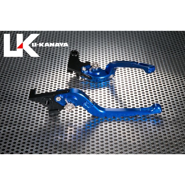 ユーカナヤ F700GS Rタイプ可倒式 アルミ削り出しビレットレバー レバー ブルー アジャスター シルバー U-KANAYA
