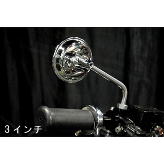 部品屋K&amp;W DS250 DS250用ラウンドミラー 仕様 左用3インチ K&amp;W_1