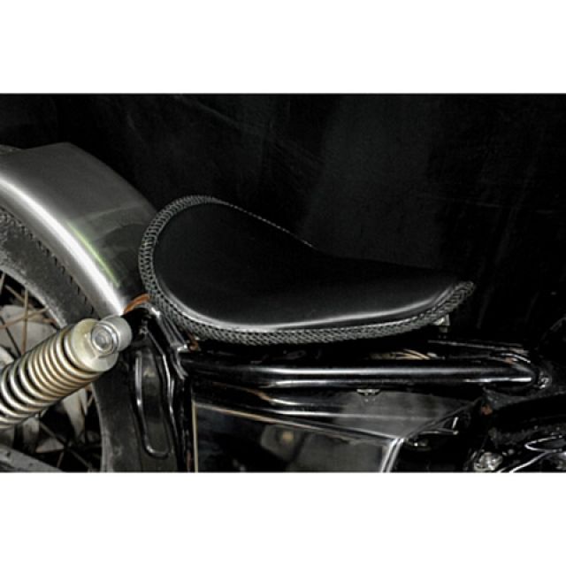 部品屋K&W DS250 DS400 専用ソロシートKIT リジットタイプ（本革レース編み込みサドルシート） 車種 DS400 カラー 黒 K&W_1