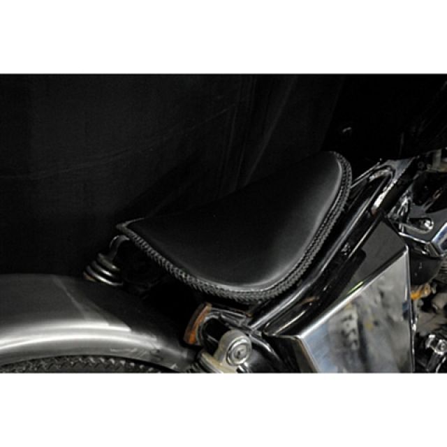 部品屋K&W DS250 DS400 専用ソロシートKIT リジットタイプ（本革レース編み込みサドルシート） 車種 DS400 カラー 黒 K&W_2