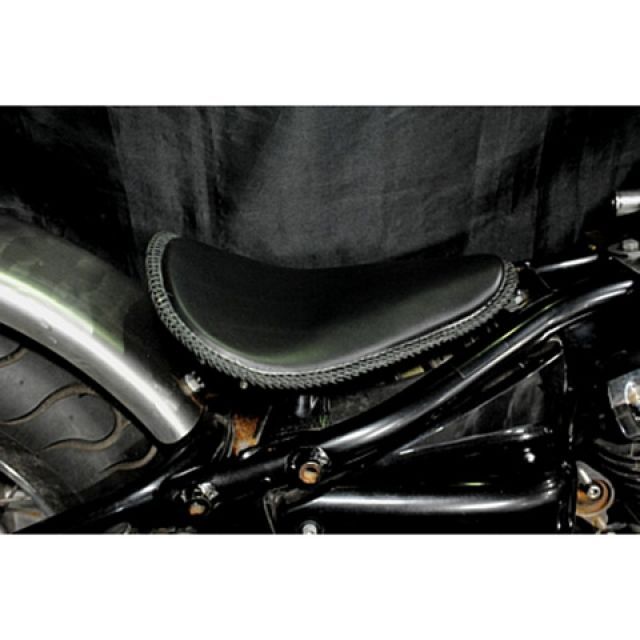 部品屋K&W DS250 DS400 専用ソロシートKIT リジットタイプ（本革レース編み込みサドルシート） 車種 DS400 カラー 黒 K&W_3