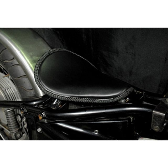 部品屋K&W DS250 DS400 専用ソロシートKIT リジットタイプ（本革レース編み込みサドルシート） 車種 DS400 カラー 黒 K&W_4