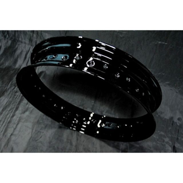 部品屋K&W 250TR フロント16in鉄リムホイールKIT 仕様 黒 K&W バイク