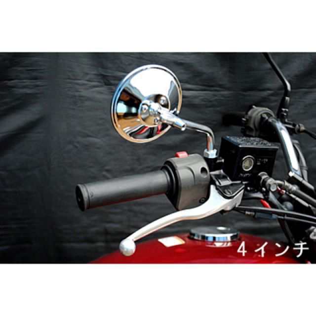 部品屋K&W W650/400 ラウンドミラー 仕様 右用4インチ K&W バイク