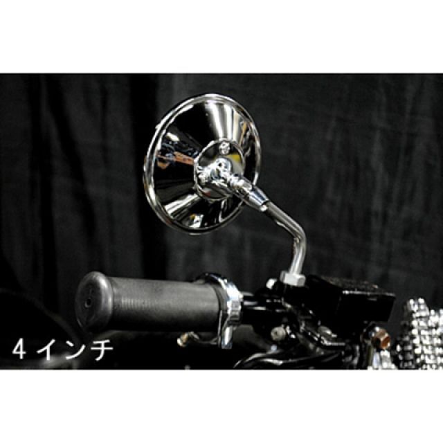 部品屋K&W SR400/500 ラウンドミラー 仕様 左右セット4インチ K&W_1