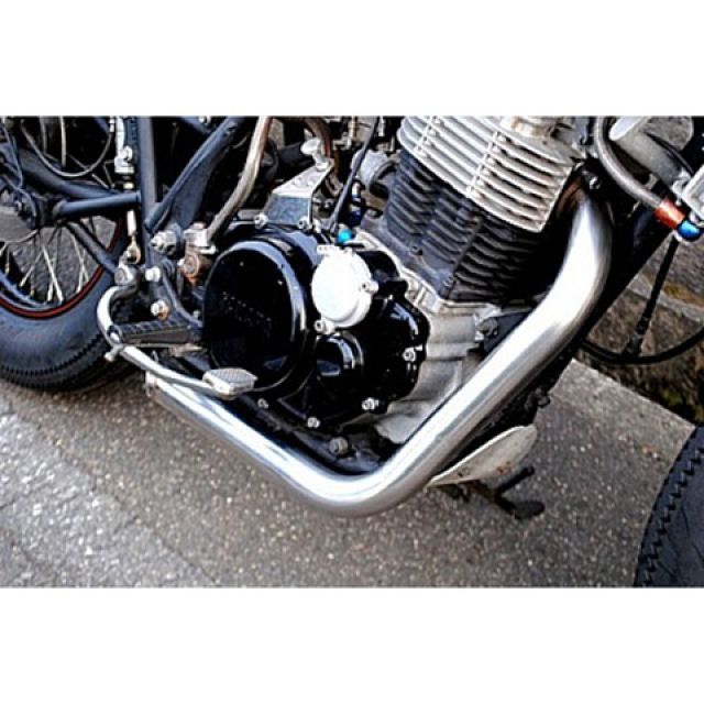 部品屋K&W SR400/500 ショートドラッグパイプマフラー K&W_1