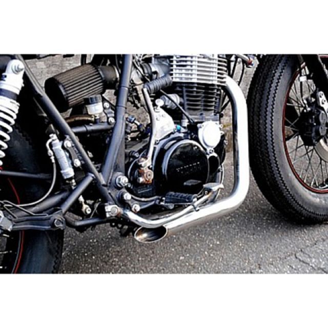 部品屋K&W SR400/500 ショートドラッグパイプマフラー K&W_2
