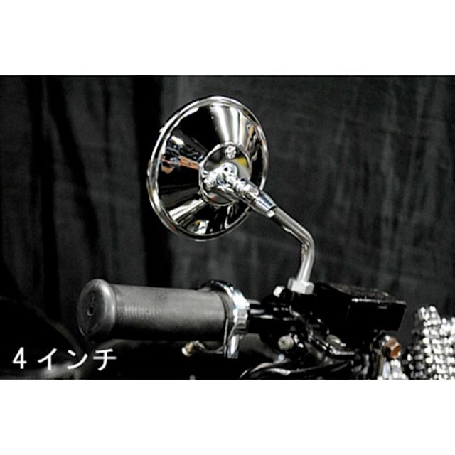 部品屋K&amp;W バルカン ラウンドミラー 仕様 左右セット4インチ K&amp;W_1