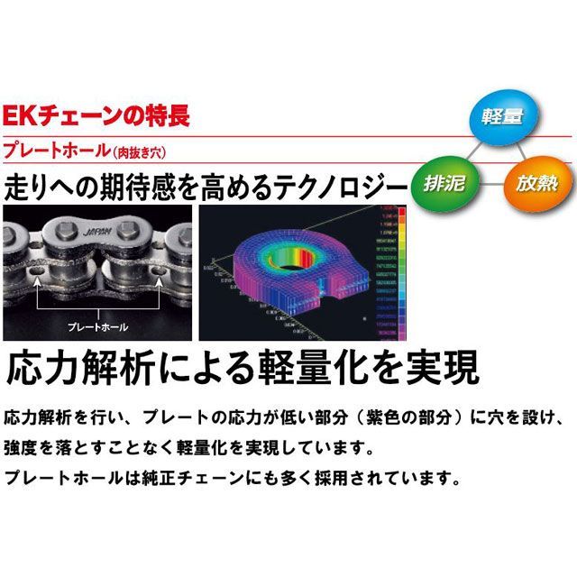 江沼チェーン 汎用 QXリングチェーン 428SR-X2 SKJ カラー スチール リンク数 130L EKチェーン バイクの通販は hululk.com