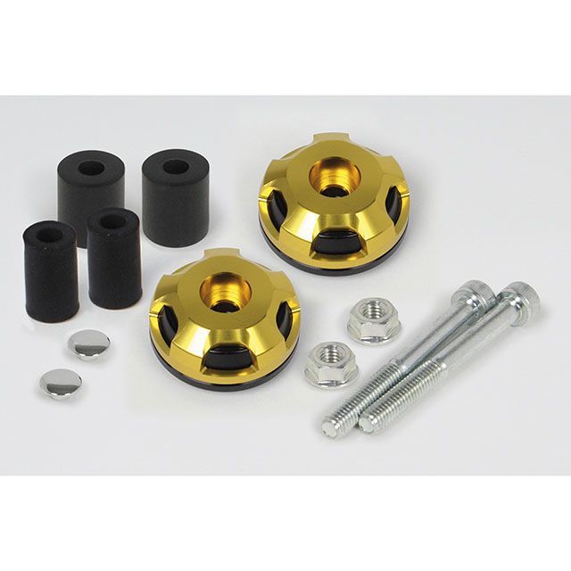 SP武川 汎用 2ピースハンドルバーエンド カラー ブラック/ゴールド SP TAKEGAWA バイクの通販は 5,220円