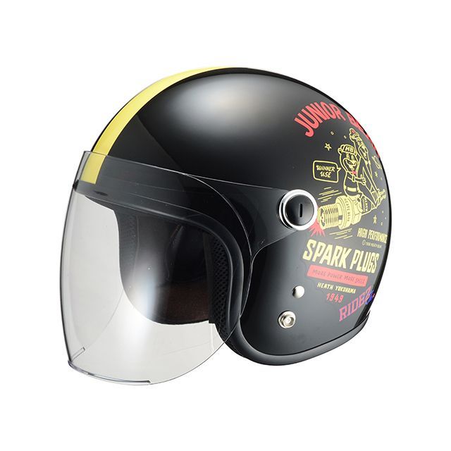ライズ Jr SPARK PLUGS カラー ブラック RIDEZ バイク ヘルメット