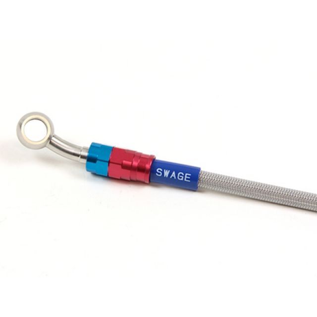 スウェッジラインプロ フロントホースキット トライピース ホースエンド レッド＆ブルー ホースカラー クリア SWAGE-LINE PRO