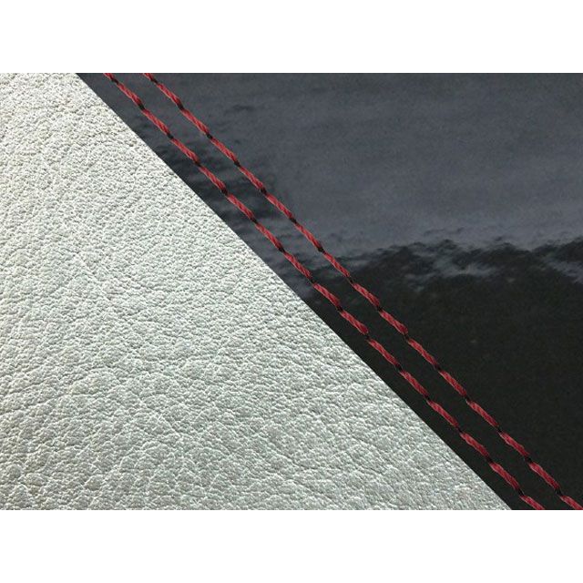 グロンドマン W650 W650（99年 EJ650A1/C1） 国産シートカバー 張替 エナメルブラック ライン シルバーライン 仕様 赤ダブルス…の通販は