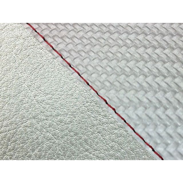 グロンドマン W650 W650（99年 EJ650A1/C1） 国産シートカバー 張替 カーボンシルバー ライン シルバーライン 仕様 赤ステッチ…の通販は