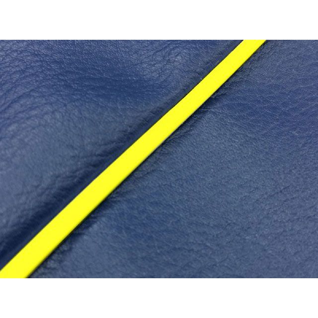 グロンドマン W650 W650（99年 EJ650A1/C1） 国産シートカバー 張替 ネイビー ライン - 仕様 黄パイピング Grondeme…
