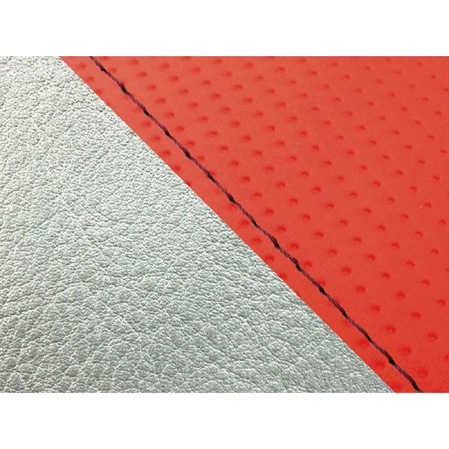 グロンドマン W650 W650（99年 EJ650A1/C1） 国産シートカバー 張替 フルエンボスレッド ライン シルバーライン 仕様 赤ステッ…
