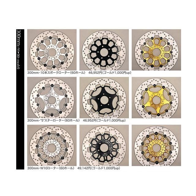 ミスミエンジニアリング ハーレー 社外キャリパー専用 ブレーキローター 11.8インチ・10本スポークローター（60ホール） インナーローター シル…