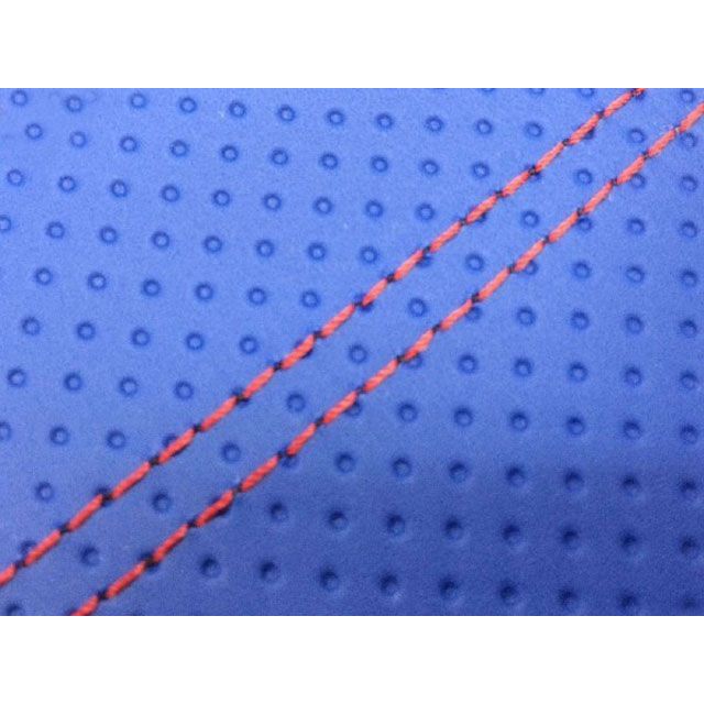 グロンドマン KSR50/80 KSR50/80（KMX50B/80B） 国産シートカバー 張替 エンボスブルー ツートン生地 - 仕様 赤ダブルス…の通販は 6,518円