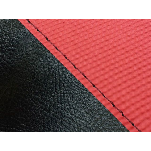 グロンドマン KSR50/80 KSR50/80（KMX50B/80B） 国産シートカバー 張替 スベラーヌレッド ツートン生地 黒 仕様 赤ステッ…