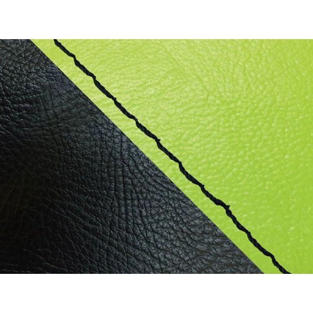 グロンドマン KSR50/80 KSR50/80（KMX50B/80B） 国産シートカバー 張替 ライムグリーン ツートン生地 黒 仕様 黒ステッチ…の通販は 6,902円