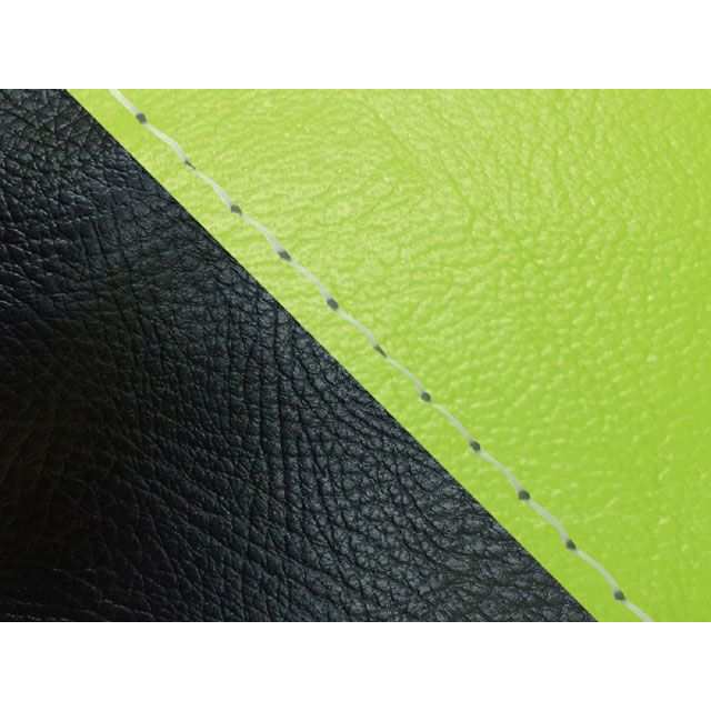グロンドマン KSR50/80 KSR50/80（KMX50B/80B） 国産シートカバー 張替 ライムグリーン ツートン生地 黒 仕様 透明ステッ…の通販は