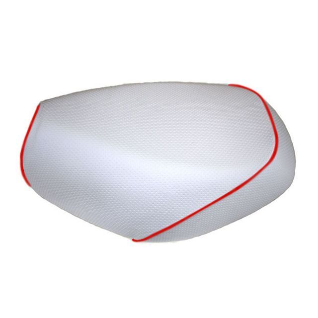 グロンドマン アドレスV100 アドレスV100（CE11A） 国産シートカバー エンボスホワイト タイプ 張替 ツートン生地 - 仕様 赤パイピン…