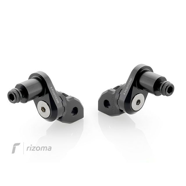 リゾマ Thruxton 1200 R Thruxton 1200 エキセントリック ライダーペグアダプター（ブラック） RIZOMA