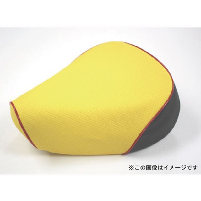 グロンドマン レッツ5 レッツ5 国産シートカバー エンボスイエロー タイプ 被せ 仕様 赤パイピング Grondement