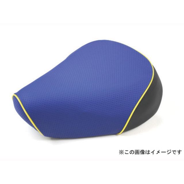 グロンドマン レッツ5 レッツ5 国産シートカバー エンボスブルー タイプ 被せ 仕様 黄パイピング Grondement