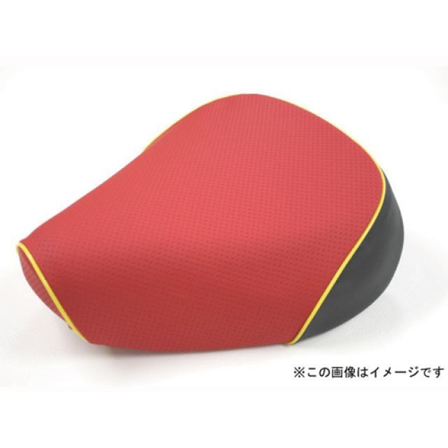 グロンドマン レッツ5 レッツ5 国産シートカバー エンボスレッド タイプ 被せ 仕様 黄パイピング Grondement
