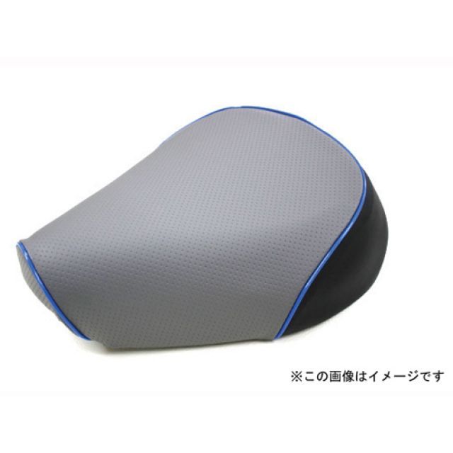 グロンドマン レッツII レッツII（CA1KA）外タンク 国産シートカバー エンボスグレー タイプ 張替 仕様 青パイピング Grondement