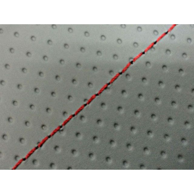 グロンドマン レッツII レッツII（CA1KA）外タンク 国産シートカバー エンボスグレー タイプ 張替 仕様 赤ステッチ Grondement