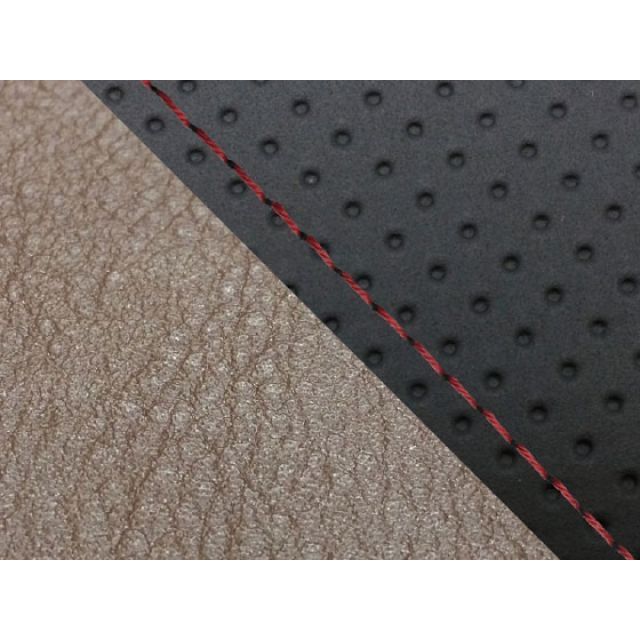 グロンドマン MT-09/FZ-09 MT-09/FZ-09 国産シートカバー エンボス黒＆ダークブラウン タイプ 張替 仕様 赤ステッチ Gron…