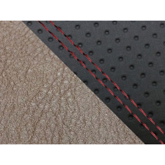 グロンドマン MT-09/FZ-09 MT-09/FZ-09 国産シートカバー エンボス黒＆ダークブラウン タイプ 張替 仕様 赤ダブルステッチ G…の通販は