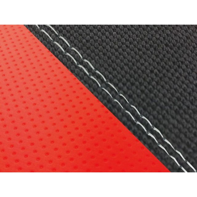 グロンドマン MT-09/FZ-09 MT-09/FZ-09 国産シートカバー スベラーヌ黒＆エンボスレッド タイプ 張替 仕様 透明ダブルステッチ…