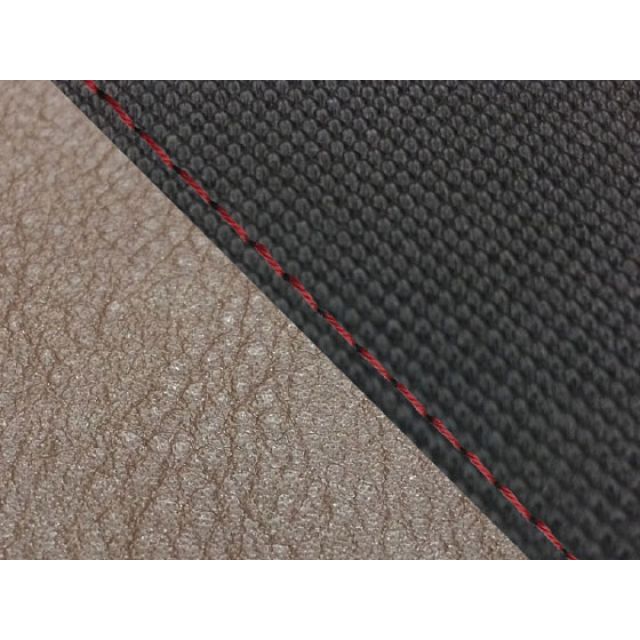 グロンドマン MT-09/FZ-09 MT-09/FZ-09 国産シートカバー スベラーヌ黒＆ダークブラウン タイプ 張替 仕様 赤ステッチ Gro…