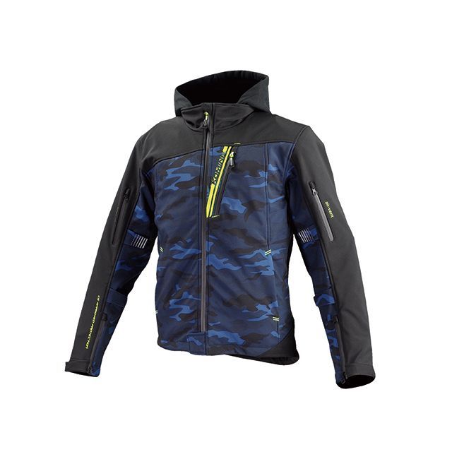 コミネ JK-590 プロテクトソフトシェルウインターパーカ（ブルーカモ/ブラック） サイズ WS KOMINE