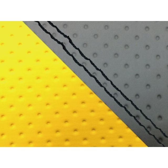 グロンドマン YZF-R1 YZF-R1シングル（フロント側） 国産シートカバー エンボス灰＆エンボスイエロー タイプ 張替 仕様 黒ダブルステッチ…の通販は 8,153円