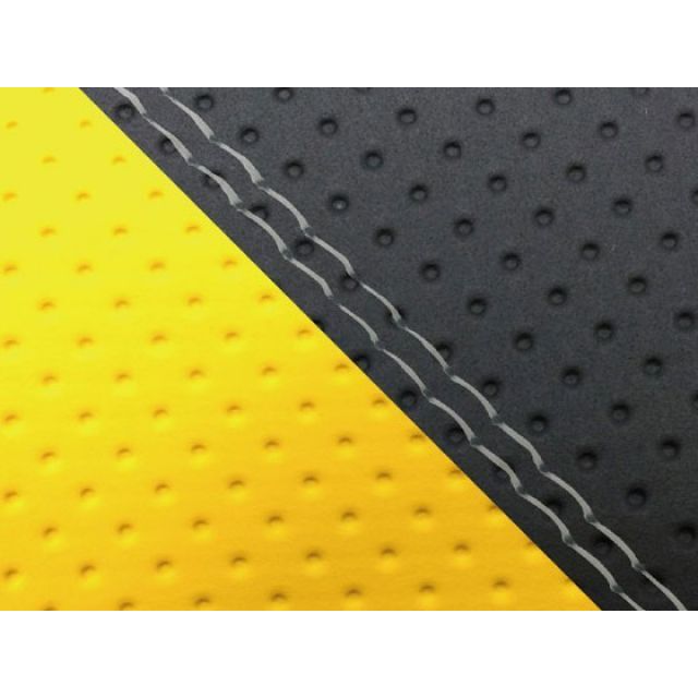 グロンドマン YZF-R1 YZF-R1シングル（フロント側） 国産シートカバー エンボス黒＆エンボスイエロー タイプ 張替 仕様 透明ダブルステッ…の通販は 6,930円