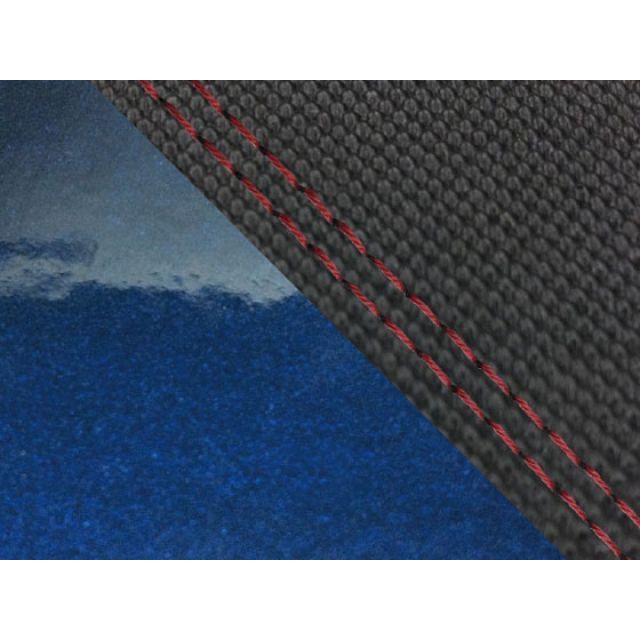 グロンドマン YZF-R1 YZF-R1シングル（フロント側） 国産シートカバー スベラーヌ黒＆エナメルメタリック青 タイプ 張替 仕様 赤ダブルス…の通販は