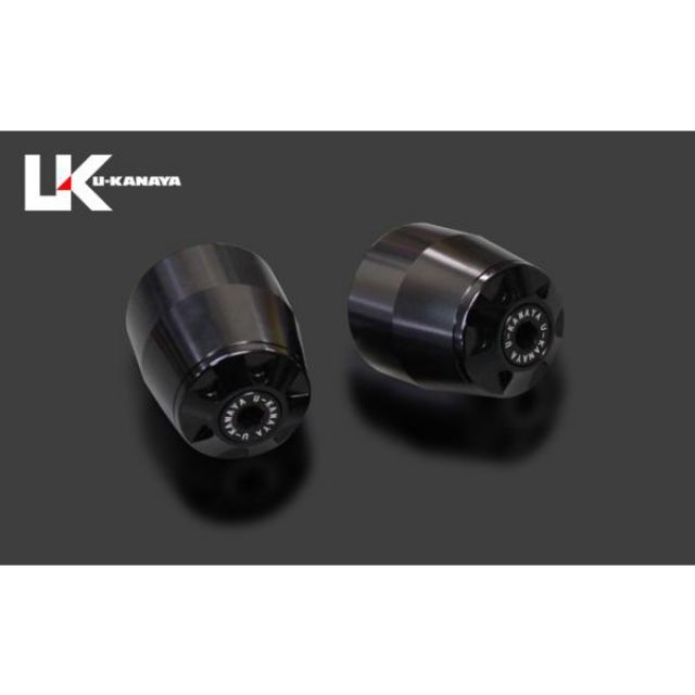 ユーカナヤ T-MAX500 T-MAX530 アルミビレットハンドルバーエンド（ブラック） エンドキャップカラー ブルー U-KANAYA バイクの通販は